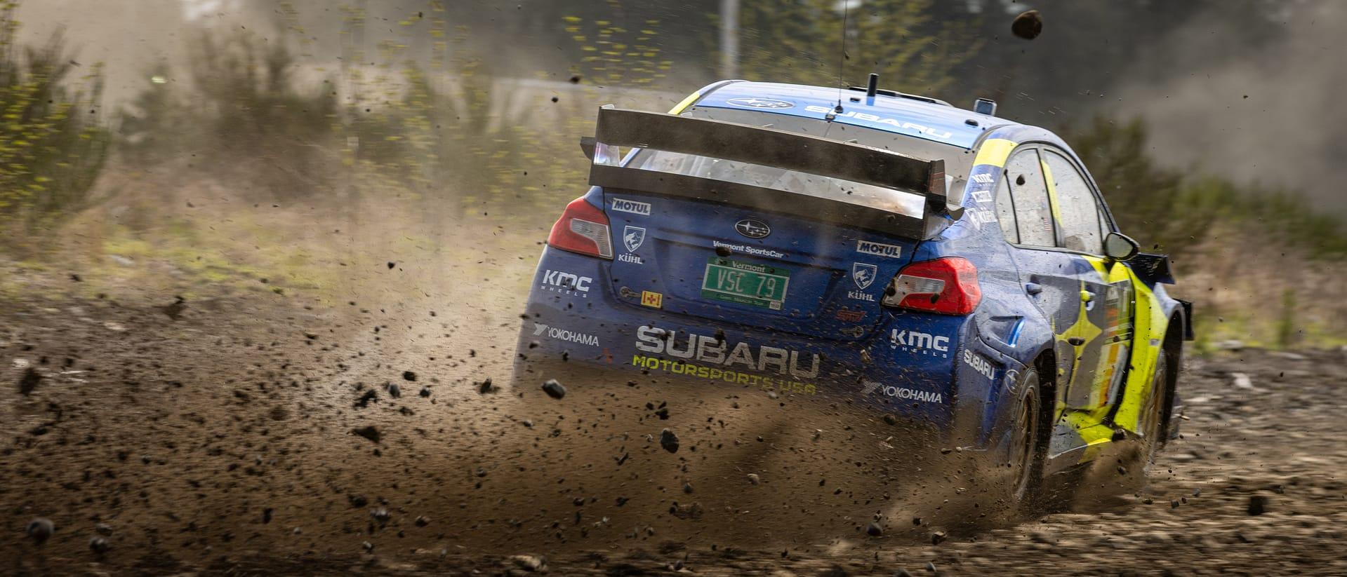 Subaru Motorsports USA Triumphs Against the Elements to Conquer the 100 Acre Wood Rally!